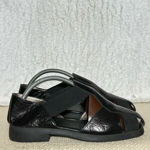 Aerosoles Womens Black/Brown Leather SlipOn Casual Sandals Shoes SZ US 6.5